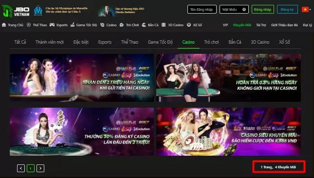 Khuyến mãi JBO dành riêng cho Casino