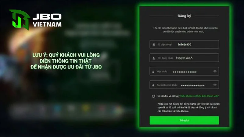 Đăng ký JBO