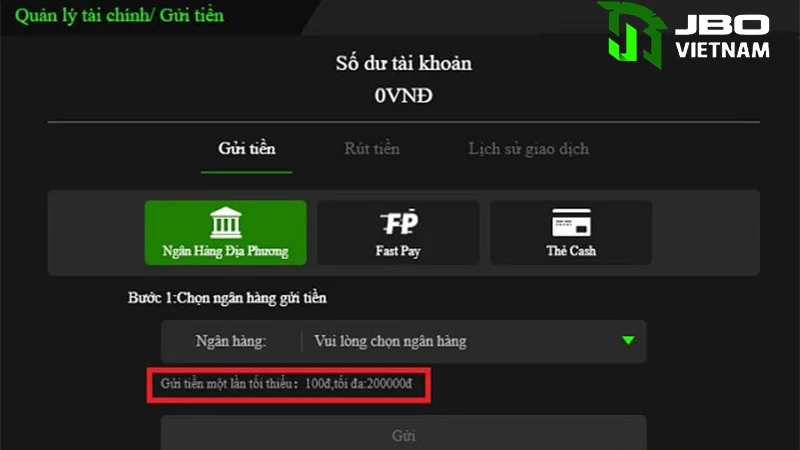 Nạp tiền JBO