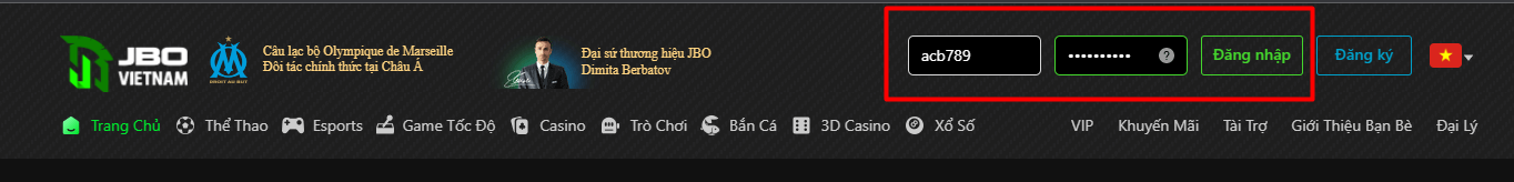Đăng nhập JBO trên máy tính